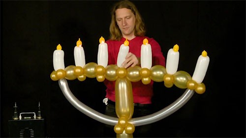 Balloon Menorah Standing Chandelier tutorial