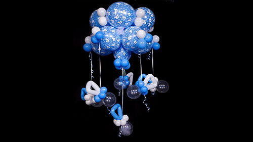 Baby shower balloon mobile design by Guido Verhoef