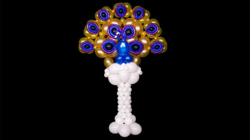 Balloon peacock column design by Guido Verhoef