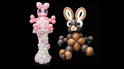 Balloony Pals Rabbit on a flower column