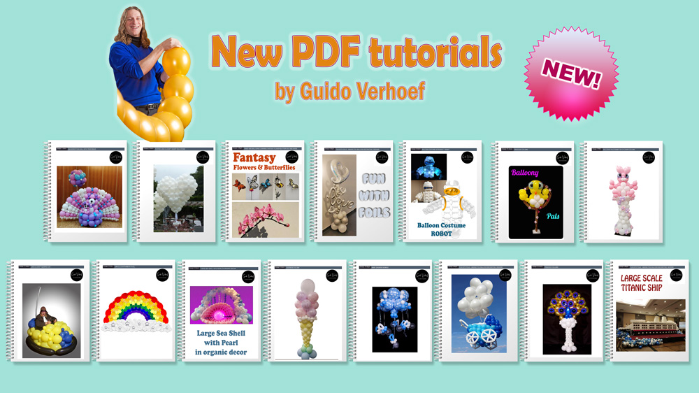 Bundle of 15 PDF balloon art tutorials by Guido Verhoef