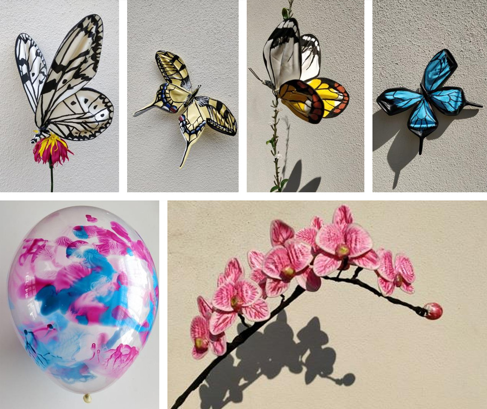 fantasy flowers (flowers made of uninflated balloons)