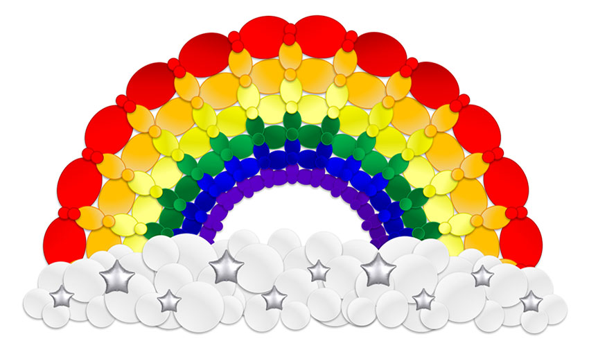rainbow balloon arch